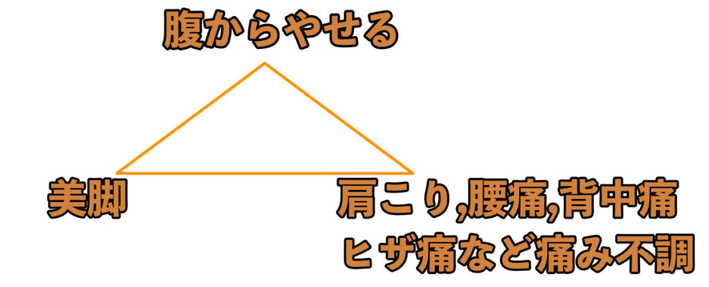 腹やせ、美脚、痛み不調